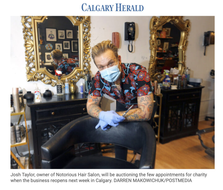 Notorious Hair Charity Auction Featured in Calgary Herald